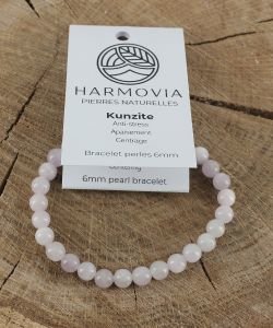 Bracelet Kunzite perles 6mm, 1 part